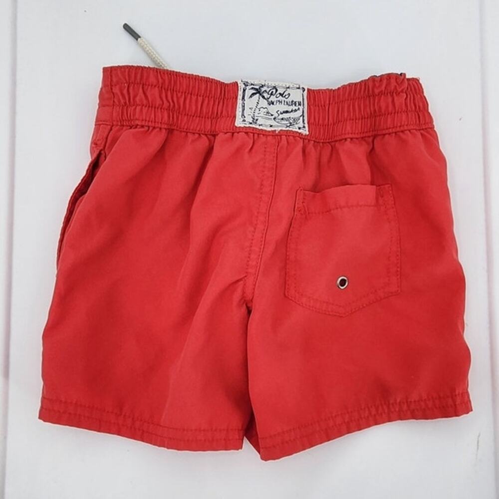 Toddler Boys Polo Ralph Lauren‎ Swim Big Pony Swimwear Shorts Red Size 2T - Picture 2 of 6